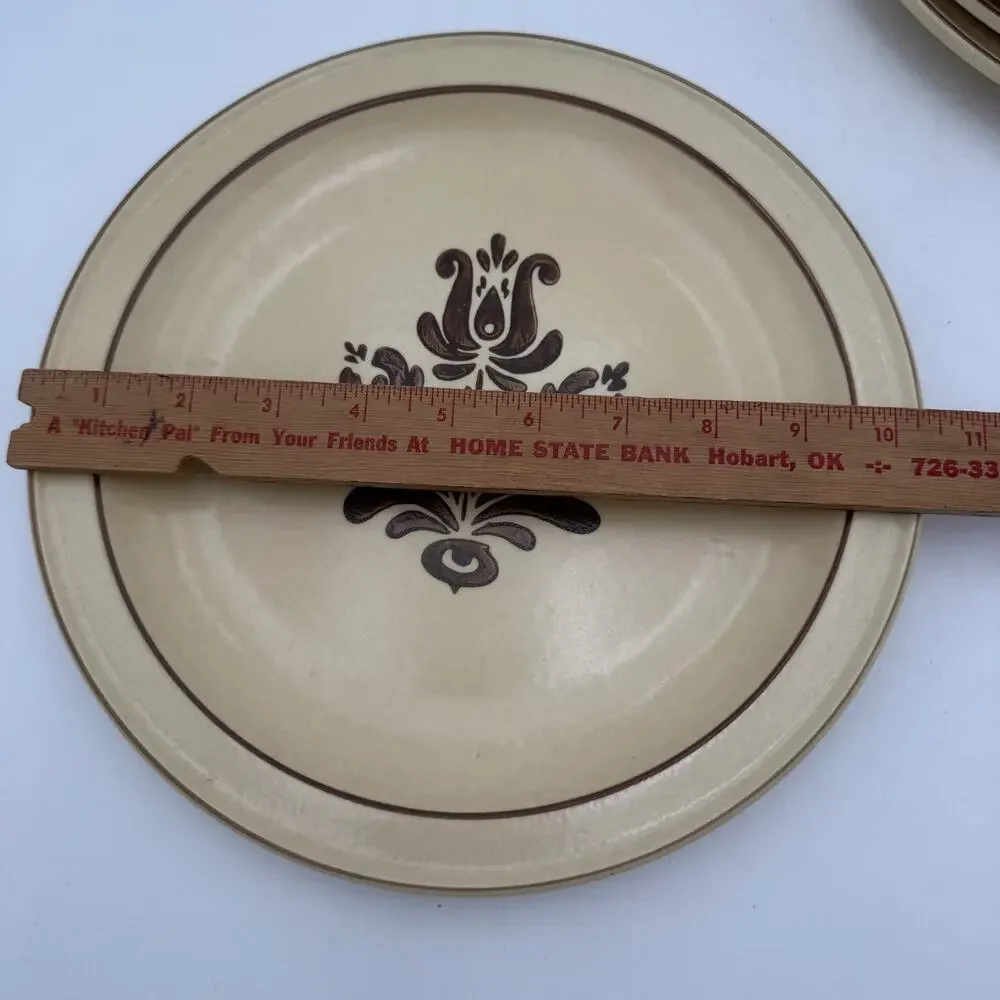 Set/2 Vintage Dinner Plates in Village Pattern Dinnerware by Pfaltzgraff